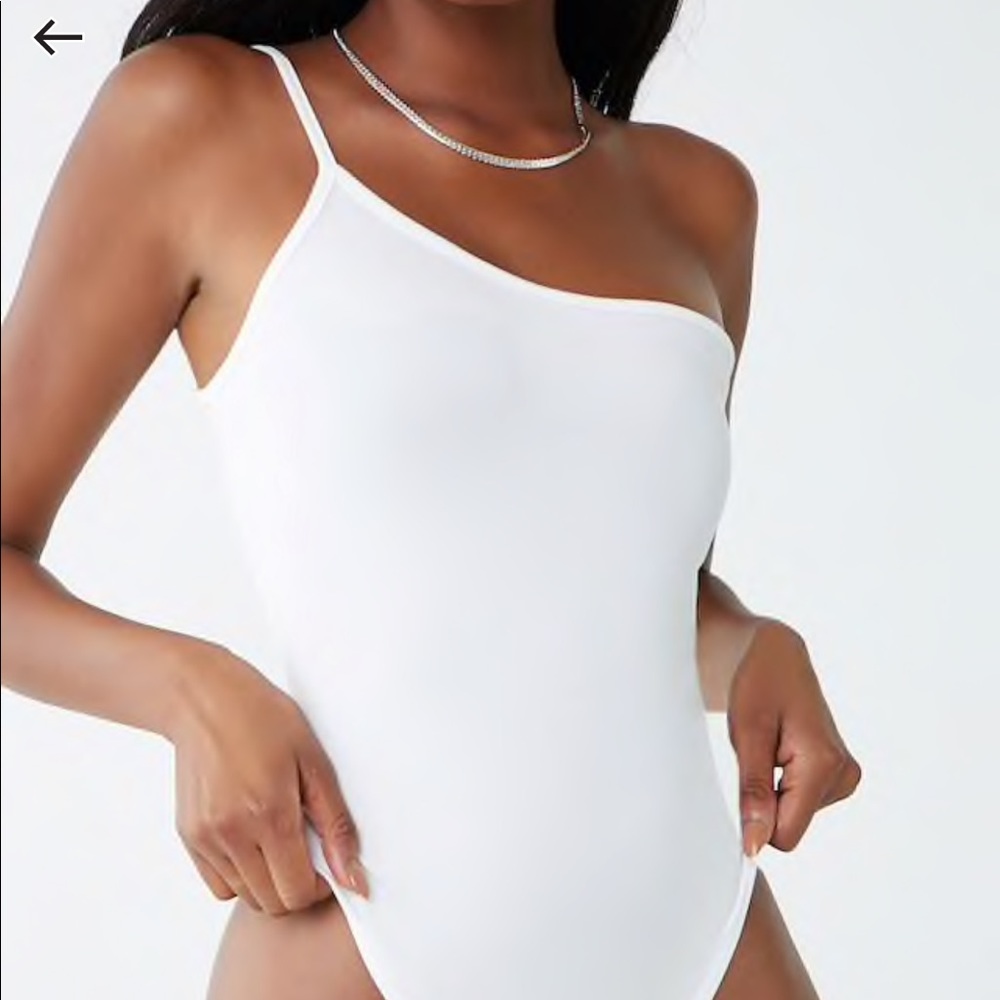 NWT white one shoulder body suit